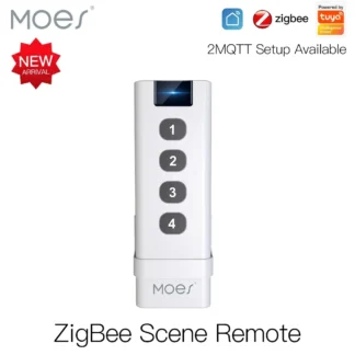MOES-interruptor de escena inteligente ZigBee, concentrador Zigbee portátil remoto de 4 entradas, No requiere límite para controlar la automatización del hogar inteligente