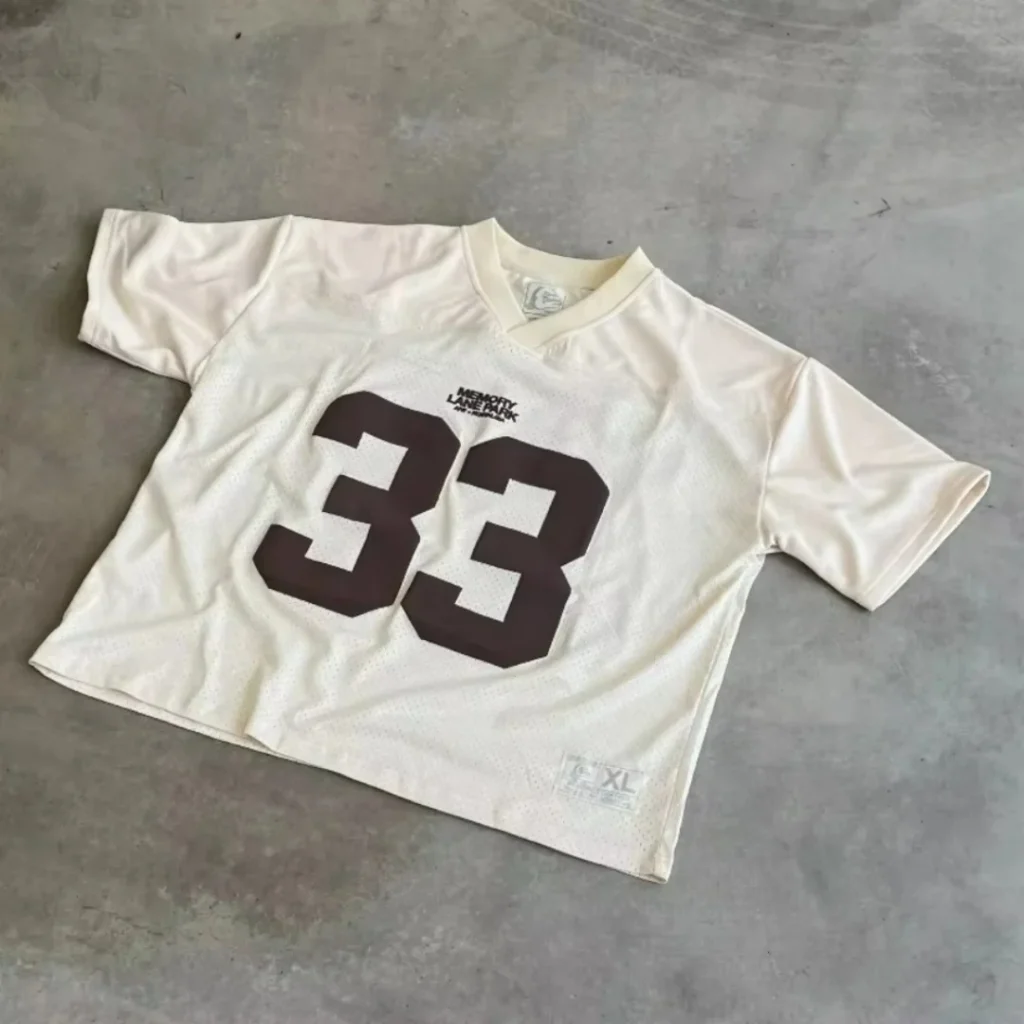 Camiseta Retro de malla transpirable para hombre y mujer, ropa deportiva universitaria de calle, camiseta de secado rápido de fútbol Unisex de gran tamaño