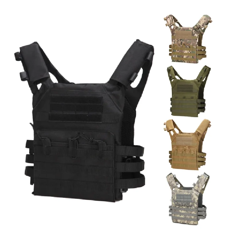 Chaleco táctico de nailon, armadura corporal, portador de caza, accesorios Airsoft, chalecos de camuflaje MOLLE de combate