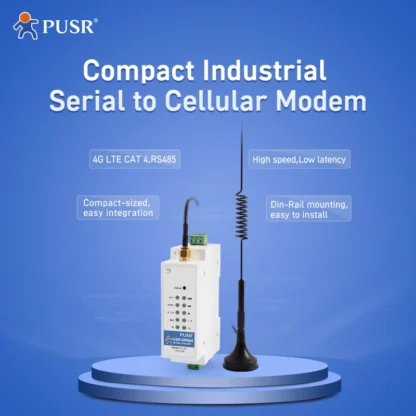 USR-DR504-EUX Módem celular inalámbrico industrial con carril Din Transmisión de datos de módem serie Gsm entre redes RS485 y 4G
