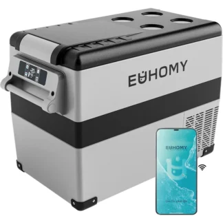 Refrigerador EUHOMY de 12 voltios, refrigerador eléctrico de 48 cuartos (45 l), control por aplicación de refrigerador de 12 V, enfriador de 12 V -4 ℉ ~68 ℉ , Congelador Portátil 12/24V CC