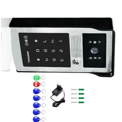 ABSQ-Tuya WIFI sistema de timbre de vídeo inteligente 1080P teléfono de puerta inalámbrico cámara exterior tarjeta RFID soporte enchufe de alimentación de la UE