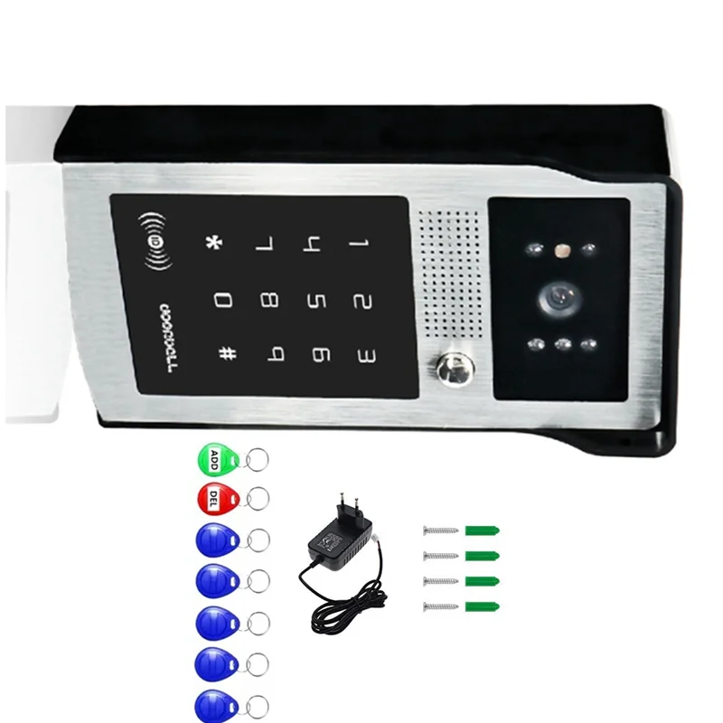 ABSQ-Tuya WIFI sistema de timbre de vídeo inteligente 1080P teléfono de puerta inalámbrico cámara exterior tarjeta RFID soporte enchufe de alimentación de la UE