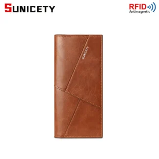 Cartera larga para hombre, ultrafina, multifuncional, de cuero suave, plegable, mayorista, transfronterizo, nuevo estilo, antisecuestro europeo y americano