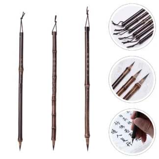 Juego de pinceles de caligrafía china, bolígrafo de pintura tradicional para acuarela, dibujo, escritura, tinta Sumi, arte, herramienta de bricolaje para estudiantes, 3 uds.