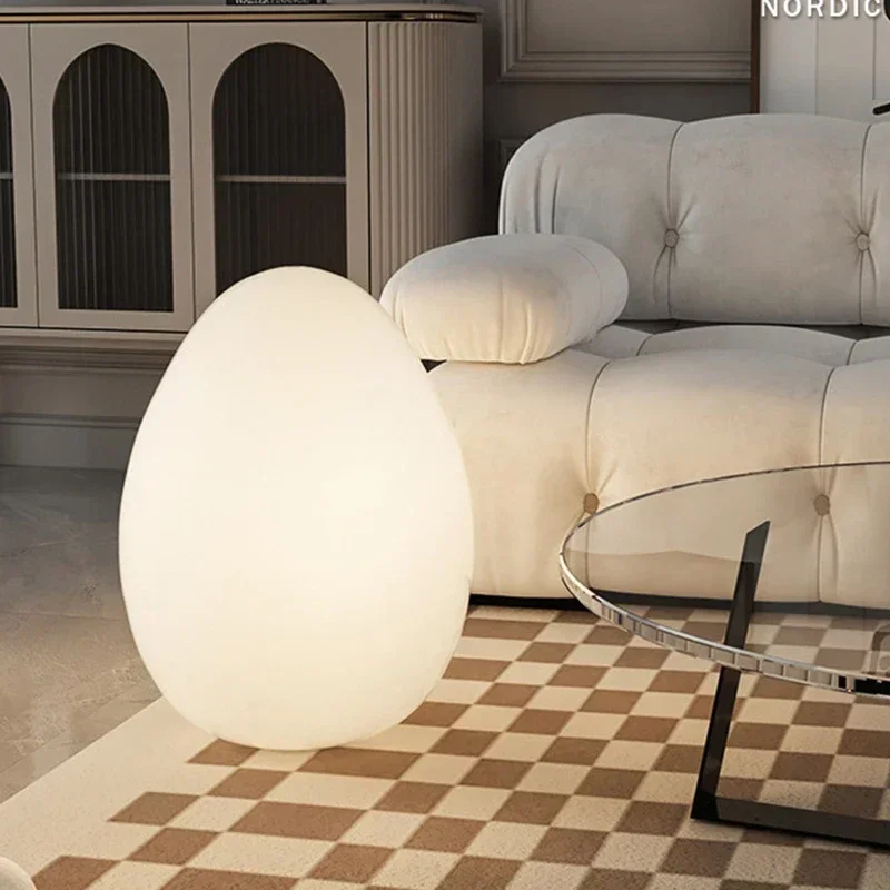 Lámpara de pie escandinava para sala de estar, luz LED blanca, moderna, decorativa para el hogar, junto al sofá, Dormitorio en forma de huevo