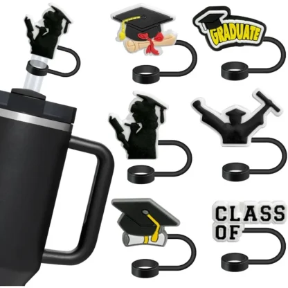 Adorno de paja de graduación para Stanley Cup, 10mm, Univeity Stduent, tapa de cubierta de paja, tiones de graduación, escuela secundaria, universidad, Festival, fiesta, Acce