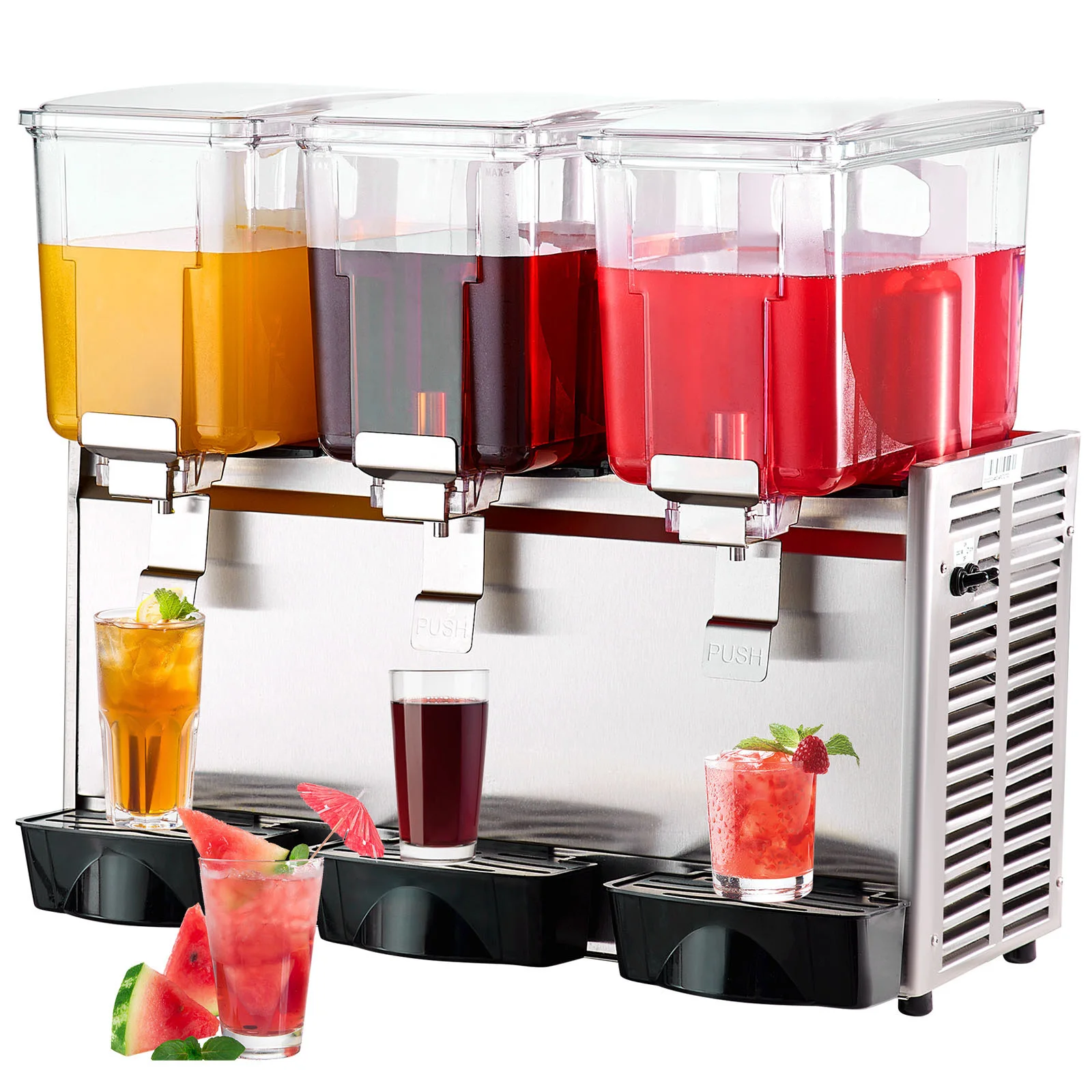 SucceBuy 2 3 tanques dispensador de bebidas comercial máquina de bebidas de té helado dispensador de jugo de acero inoxidable 304 para restaurante Hotel