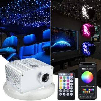 Kit de luces de techo de estrella de fibra óptica centelleante de 10W RGBW luz de estrella de techo de coche aplicación Bluetooth Control de música lámpara de techo de cielo estrellado de coche