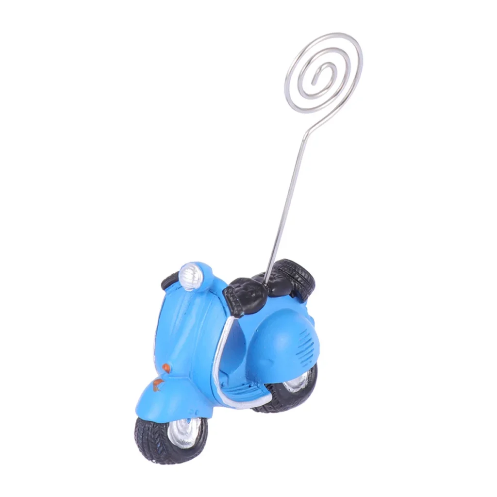 Mini soporte para imagen de coche eléctrico de resina azul, Clips para números de mesa, suministros de boda, soportes de decoraciones, soportes para números de mesa, 1 Uds.