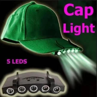 ¡Luz manos libres que cambia el juego! Linterna frontal con clip de 5 LED para gorras: ilumina tu pesca nocturna, camping, bricolaje y aventuras al aire libre