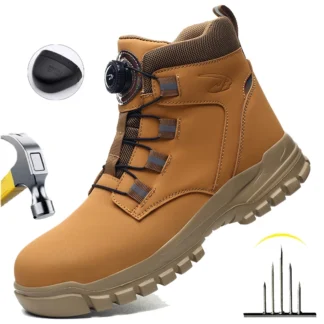 Botas de seguridad con punta de acero Para Hombre, Botas de trabajo impermeables, zapatos de seguridad antigolpes y antipinchazos, zapatos indestructibles