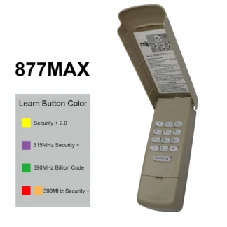 Teclado inalámbrico 877MAX, abridor de puerta de garaje sin llave, sistema de entrada de Control remoto para 376LM, 377LM, 877LM, 971LM, 977LM, 878MAX