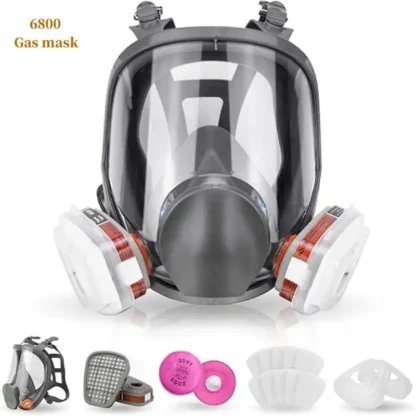 SJL 27 en 1 6800 pintura Industrial respirador para fumigación máscara de Gas 3 en 1 traje de seguridad filtro de trabajo polvo máscara facial completa máscara de Gas