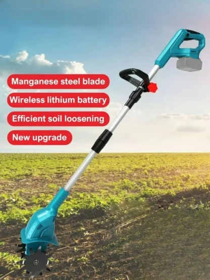 Adecuado para cultivador, cultivador eléctrico de 21V para batería Makita, cortacésped eléctrico de 4 cuchillas, cortadora de césped inalámbrica, también para jardín