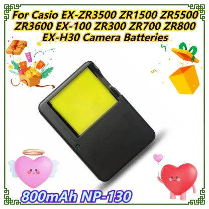 800mAh NP-130 para Casio EX-ZR3500 ZR1500 ZR5500 ZR3600 EX-100 ZR300 ZR700 ZR800 EX-H30 baterías de cámara
