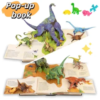 Enciclopedia 3D, dinosaurios prehistóricos, libro interactivo emergente de dinosaurios, regalos para niños, suministros para fiesta de Navidad, libros de estudio