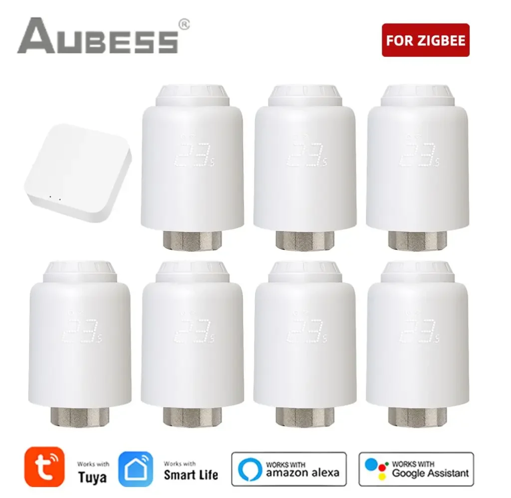 Radiador termostático Tuya Zigbee, válvula programable, calefacción inteligente para el hogar, protección de Froest, Control de grupo remoto a través de Google Alexa
