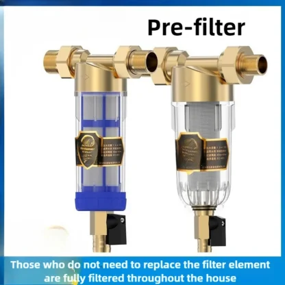 Prefiltro purificador de agua Central para toda la casa, filtro de tubería de agua del grifo para el hogar, retrolavado de gran flujo