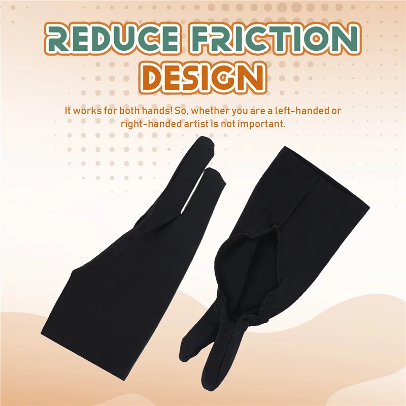 Qy-guante de artista de dos dedos, 6 uds., guante de dibujo antimanchas para tableta gráfica, Ipad, pintura, bocetos