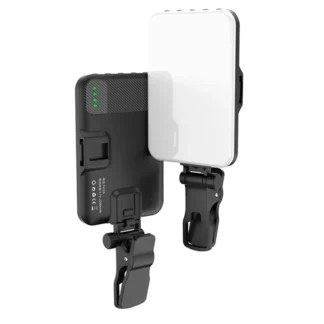 -ABAB 2200Mah Luz de vídeo con clip recargable ajustada 3 modos de luz, para teléfono, cámara, portátil, iPad, Etc.