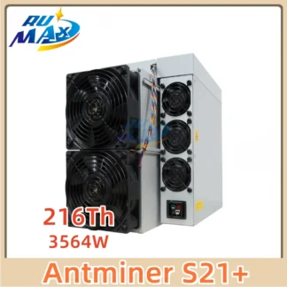 Nuevo Bitmain Antminer S21+ 216TH/s SHA-256 HK stock Bitcoin Miner - 16.5J/TH Ultraeficiencia con fuente de alimentación de 3564W Envío rápido