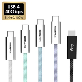 Cable Thunderbolt4 USB 4 tipo C de 0,5/1M, transferencia de datos de 40Gbps, carga PD de 100W, Cables trenzados coloridos 8K @ 60 Thunderbolt 3 para Macbook