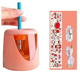 Sacapuntas eléctrico con bonito diseño y función de ahorro de lápiz para lápices de colores de 68,5 mm permite un afilado rápido y eficiente