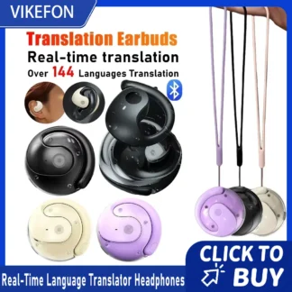Auriculares con traductor AI de 144 idiomas, Bluetooth 5,3, inalámbricos, IPX7, impermeables, traducción bidireccional en tiempo Real para empresas globales