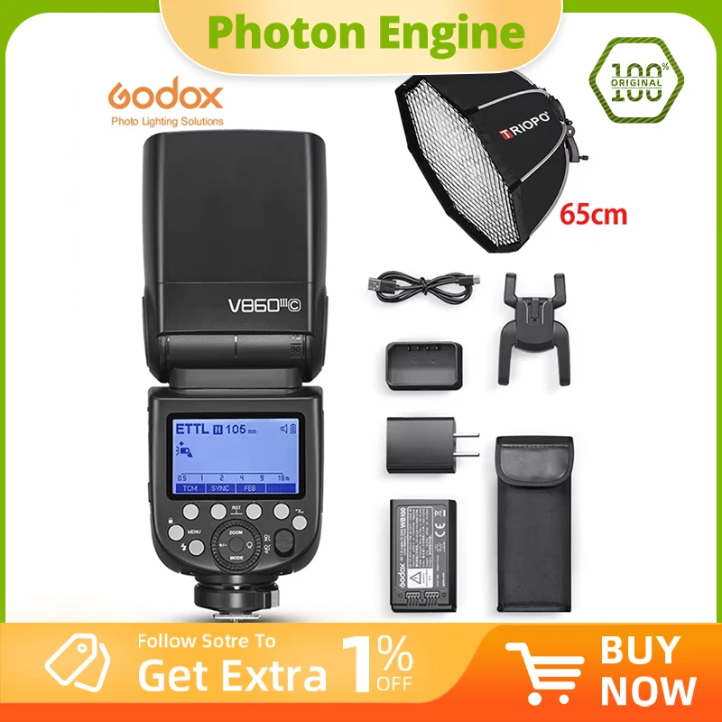 Godox V860III V860 III TTL II HSS Speedlite Flash para cámaras Canon Sony Nikon Olympus Fuji Panasonic Pentax V860II V850II Upgra