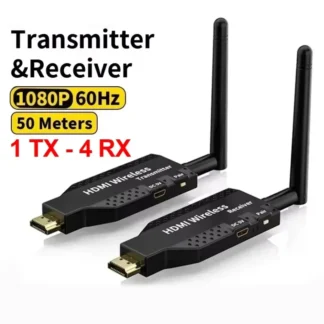 Extensor receptor transmisor de Audio y vídeo inalámbrico Compatible con HDMI 1080P 50M para 1 TX-4 RX PS4 cámara portátil PC a Monitor de TV