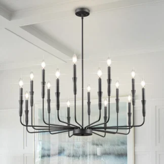 Candelabro clásico Traddtional, candelabro de granja negro, candelabros de vela ajustables en altura para comedor