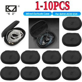 Accesorios para auriculares KZ, funda para auriculares con cable, caja de almacenamiento con cremallera EVA para BA10 AS10 ES4 KZ CAA para Xiaomi Universal, 1-10 Uds.