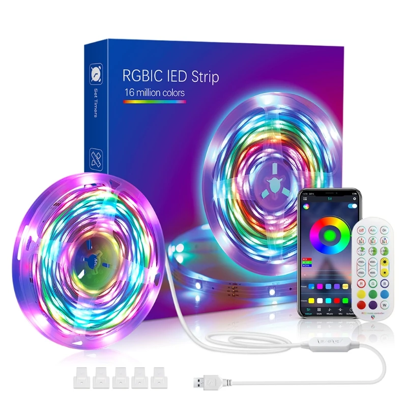 P0RB LED LAMP BAR Música Cambio color RGB Control remoto Micrófono incorporado Sensible