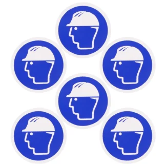 Pegatina de uso de seguridad, etiqueta de advertencia de casco duro adhesiva duradera, señal de seguridad en el lugar de trabajo, 10 Uds.