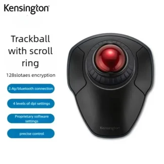 Kensington Orbit 2,4G Trackball inalámbrico con anillo de desplazamiento K70992 ratón para juegos Rollerball con cifrado AES de 128 bits para PC/portátil