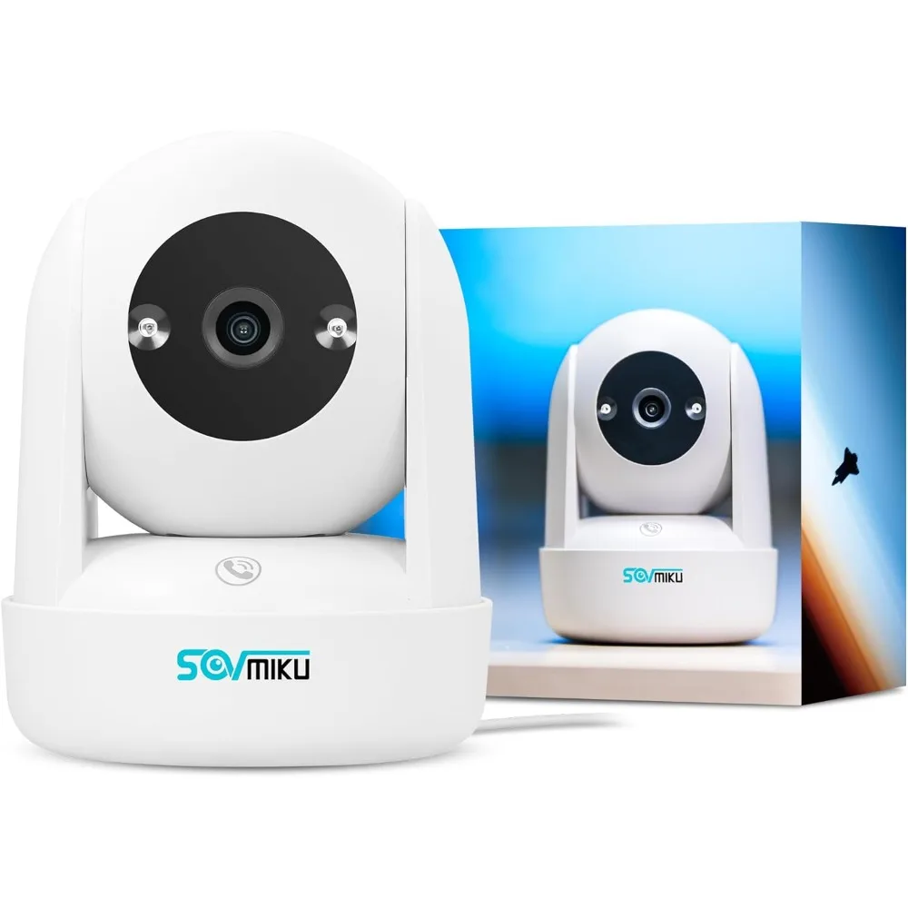 Cámara de seguridad de seguimiento 2k ai para el hogar, Wi-Fi de 5 ghz, cámara interior para mascotas, monitor de bebé, 360 ° Vista cámara panorámica/inclinable, audi bidireccional