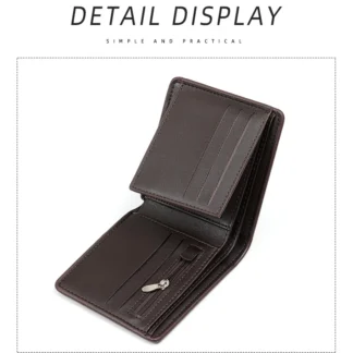 Cartera corta para hombre de gran capacidad, plegable, Simple, con código de barras para coche, Clip para dinero, billetera plegable portátil compacta para hombre