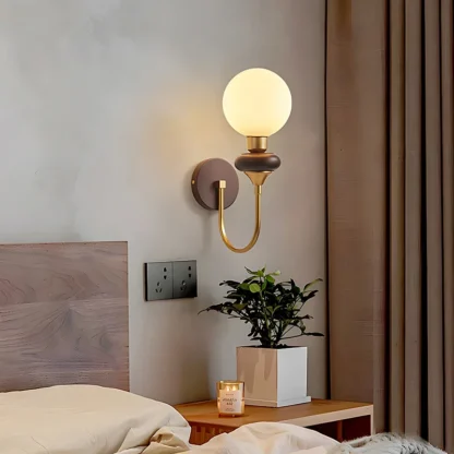 SANDYHA Lámpara de pared vintage de madera maciza Iluminación rústica para dormitorio Estilo medieval acogedor Ideal para sala de estar Iluminación de pasillo de estudio