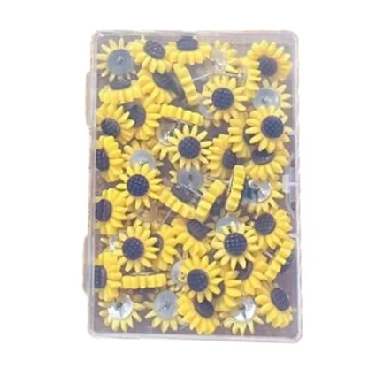 10/20/30/40/50 Uds. Chinchetas creativas de girasol DIY tablero reutilizable Pin de empuje lindo 3D alfileres de flores de colores
