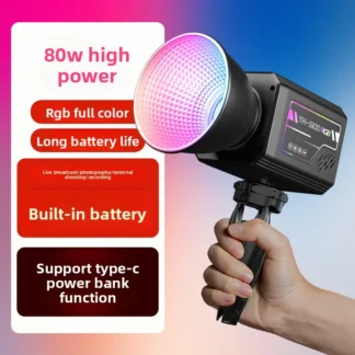 YM-S100 RGB fotografía 80W linterna de mano al aire libre COB luz de relleno de alta potencia 3000-6500K lámpara de fotografía al aire libre portátil