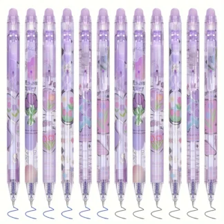 Bolígrafos de Gel borrables de tulipán, bolígrafos de Gel Kawaii con borradores, papelería coreana, regalo para estudiantes y niñas, suministros escolares y de oficina, 6 uds.
