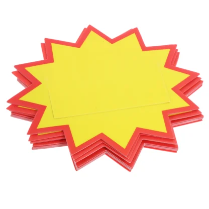 10 Uds. Etiquetas de precios en blanco, señales de venta al por menor de supermercado de colores brillantes, etiquetas prácticas para exhibición de etiquetas de venta al por menor, etiquetas de precios