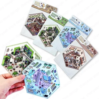 Divertida pegatina 3D de bolsillo de dibujos animados, escena artesanal, escena de cabina DIY, apilamiento y pegado, regalo para chico, estudiante