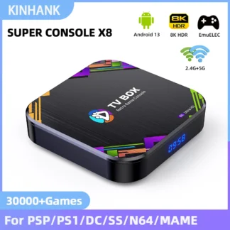 KINAHNK-Super consola X8 Retro, 30000 videojuegos, 4 + 32G para 60 + emulador PSP/PS1/DC/SS/N64/MAME, salida 8K