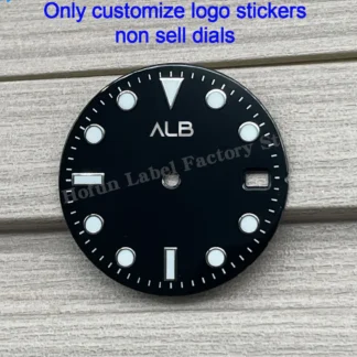 Transferencia de logotipo de reloj personalizado, pegatina de esfera de metal plateado, pequeña etiqueta dorada, mini nombre personalizado 3D DIY tallado plano fino elevado