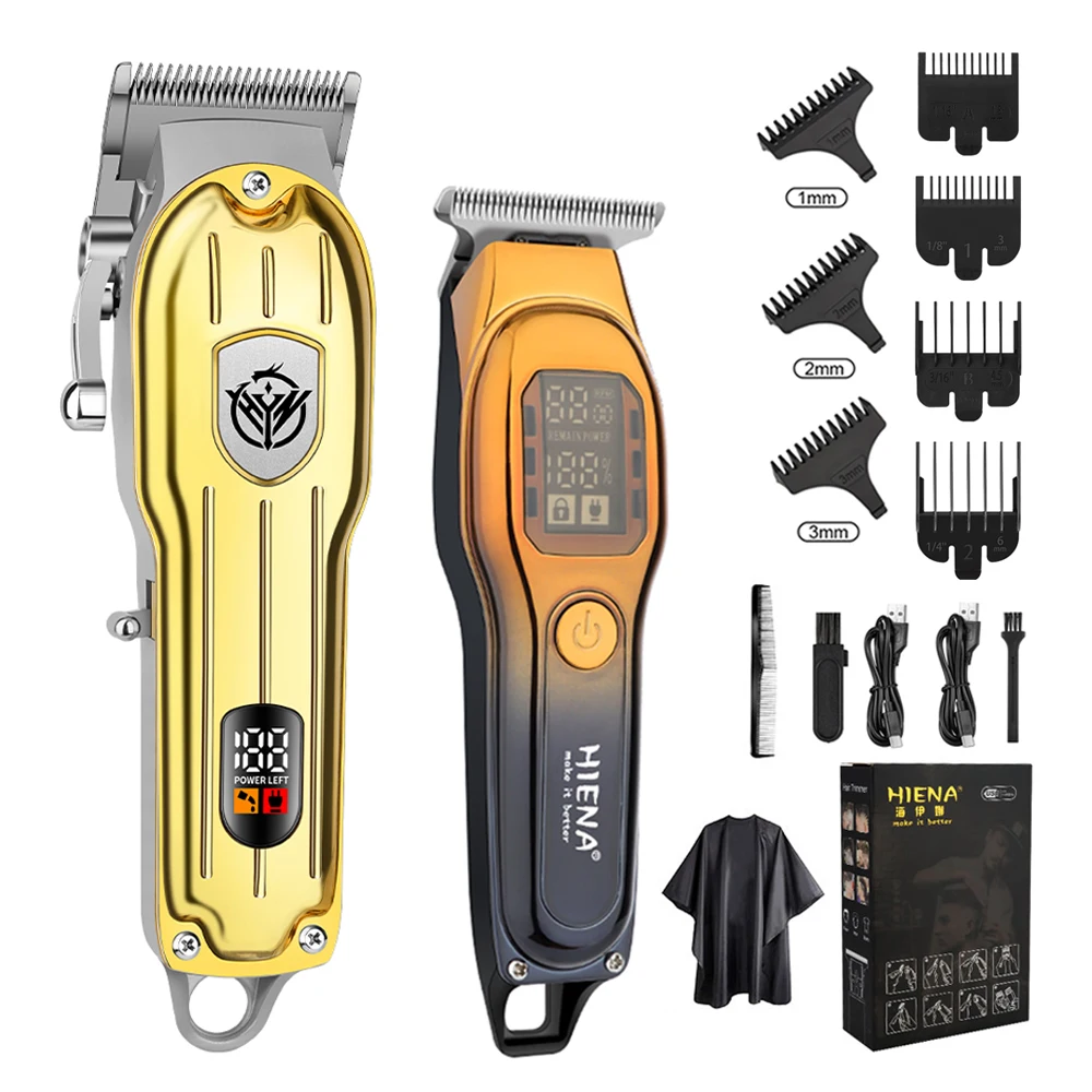 Máquina para cortar cabello hiena, cortadora de pelo profesional, barbero, tallado, acabado degradado, cortadora eléctrica, peluquero inalámbrico