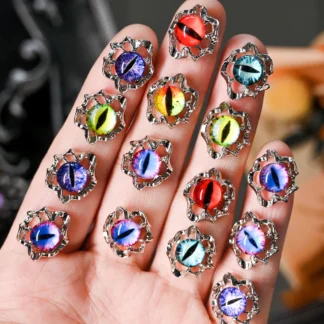 Aolly Y2K-abalorios para uñas de ojo de diablo, 10 Uds., diamantes de imitación azules/amarillos/rojos, joyería de Metal para uñas, 13x14mm, decoración de Halloween para uñas con forma de globo ocular