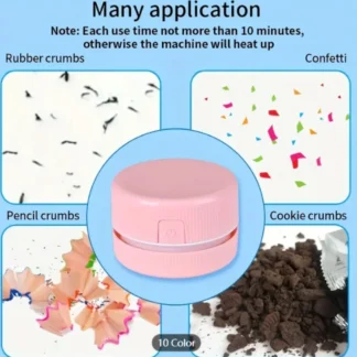 Mini aspiradora para teclado, coche, oficina: portátil, duradera, fácil de usar, rosa y azul, diseño compacto para espacios ajustados