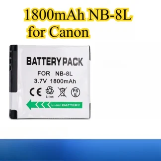 Batería de NB-8L de 1800mAh para Canon Powershot A3100 IS A3300 IS PC1589 PC1474 PC1585 PC1475 A1590, reemplazo de alta capacidad